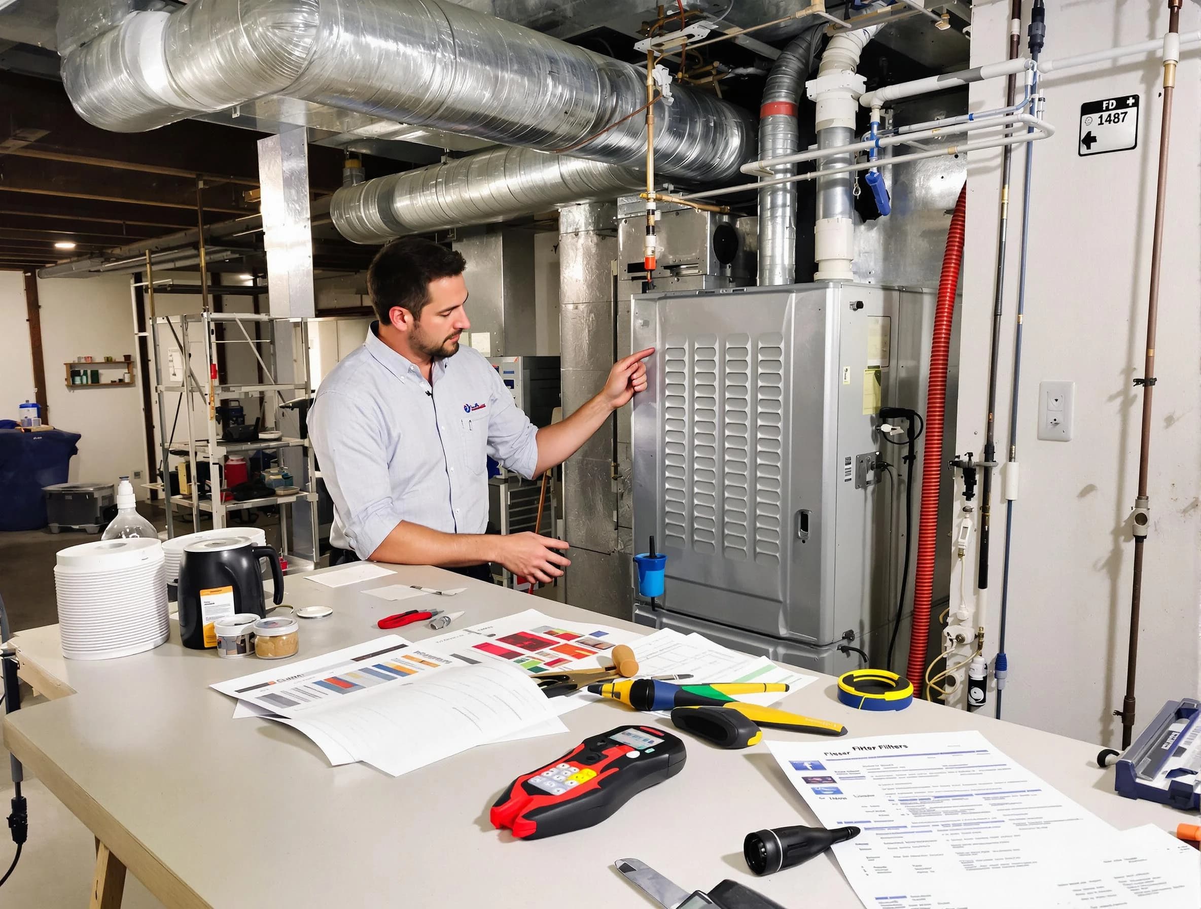 Belvedere Park Air Duct Cleaning inspector conducting detailed filter system evaluation using professional diagnostic tools in Belvedere Park