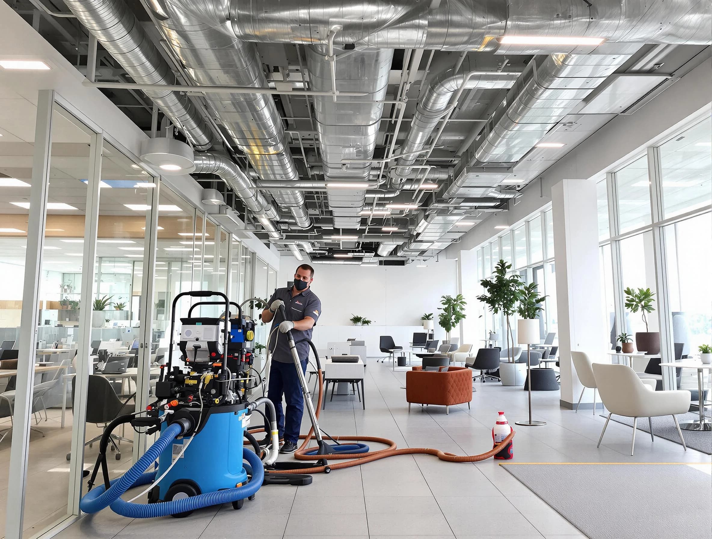 Belvedere Park Air Duct Cleaning team conducting comprehensive commercial duct cleaning at a business location in Belvedere Park