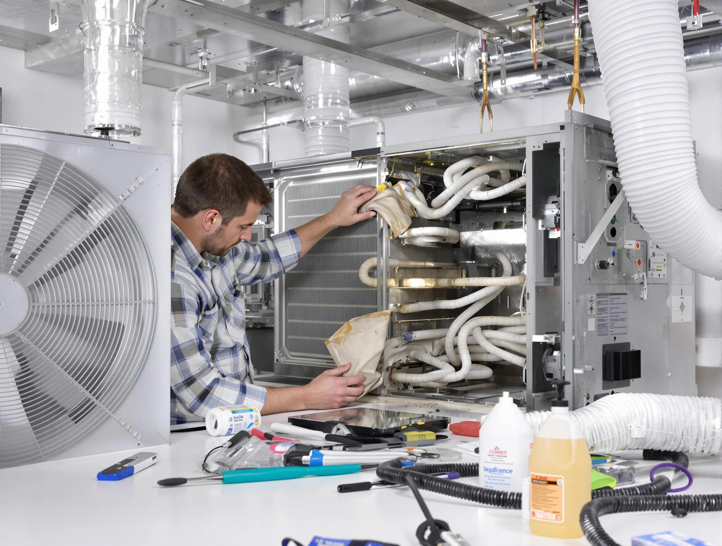 Belvedere Park Air Duct Cleaning specialist performing precision AC coil cleaning in Belvedere Park